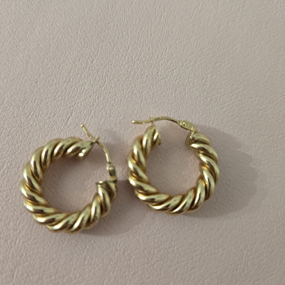 14k Gold Twisted Hoop Earrings, OFFERS welcome